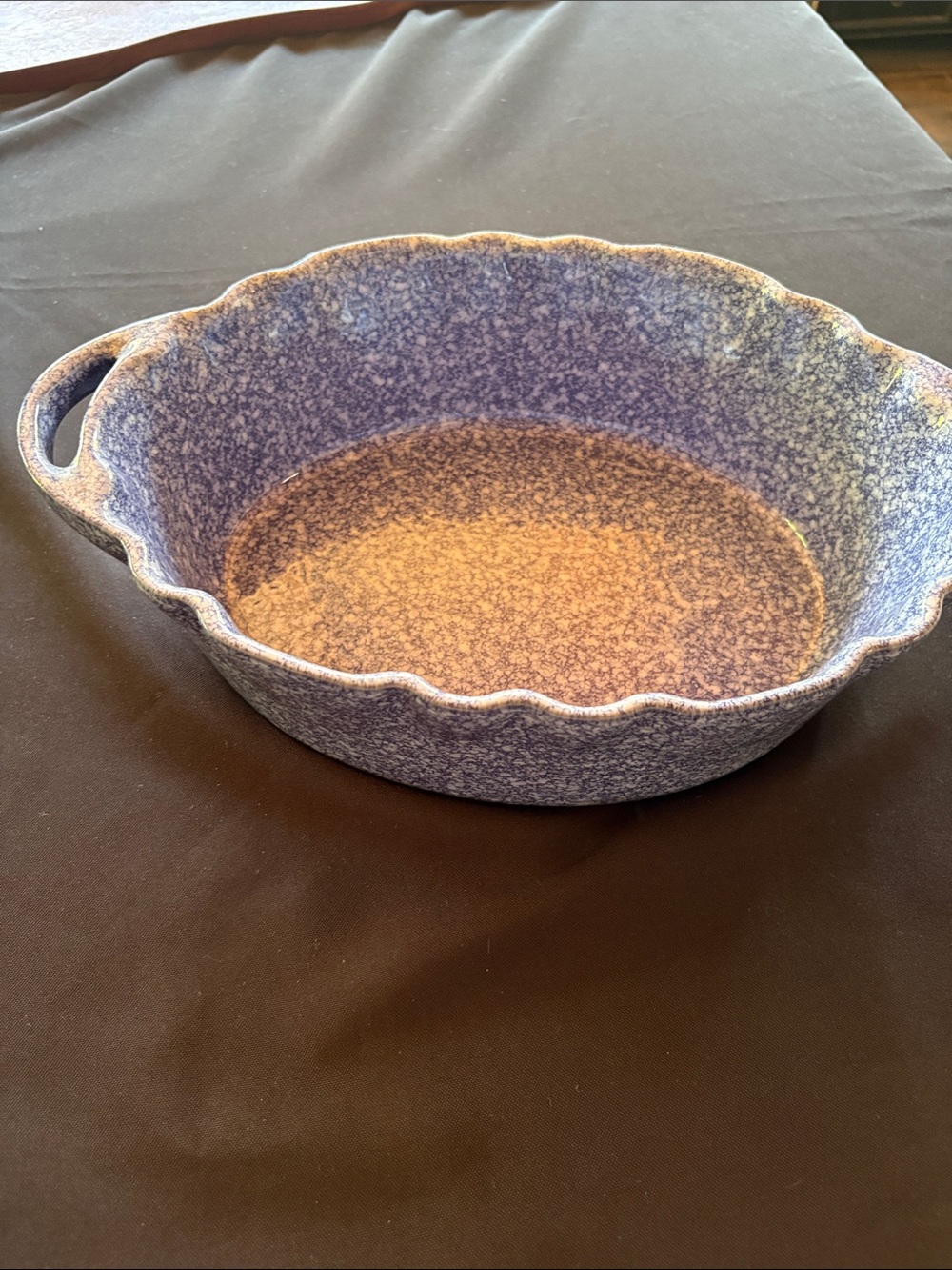 Speckled Blue Ceramic Ovenproof Casserole with Handle